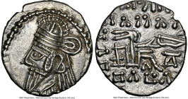 PARTHIAN KINGDOM. Osroes II (ca. AD 190-208). AR drachm (19mm, 3.27 gm, 11h). NGC Choice AU 5/5 - 3/5. Ecbatana. Diademed, draped bust of Osroes II le...