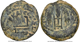 JUDAEA. Roman Procurators. Pontius Pilate (AD 26-36). AE prutah (17mm, 11h). NGC Choice Fine, light scratches. Jerusalem, dated Regnal Year 16 of Tibe...