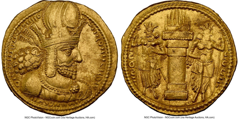 SASANIAN EMPIRE. Shahpur I (AD 240-272). AV dinar (21mm, 7.46 gm, 3h). NGC Choic...