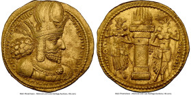 SASANIAN EMPIRE. Shahpur I (AD 240-272). AV dinar (21mm, 7.46 gm, 3h). NGC Choice AU 4/5 - 4/5. Mint I ("Ctesiphon"), Phase 2, ca. AD 260-272. Draped ...