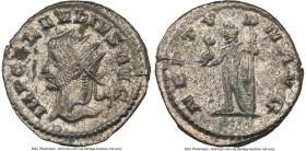 Claudius II (AD 268-270). BI antoninianus (20mm, 11h). NGC MS, Silvering. Antioch. IMP C CLAVDIVS AVG, radiate head of Claudius II left / NEPTV-N AVG,...
