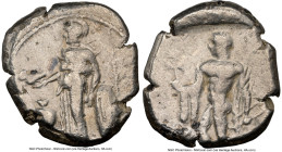ANCIENT LOTS. Greek. Pamphylia. Side. Ca. 400-360 BC. Lot of three (3) AR staters. NGC Fine-Choice Fine, marks, overstruck. Includes: Three Pamphylian...