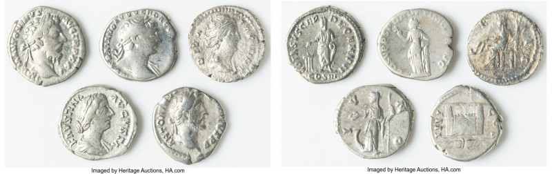 ANCIENT LOTS. Roman Imperial. Lot of five (5) AR denarii. Fine. Includes: Five R...