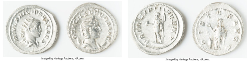 ANCIENT LOT. Roman Imperial. Lot of two (2) AR antoniniani. Choice VF. Includes:...