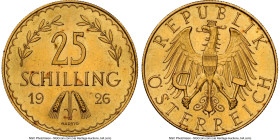 Republic gold Prooflike 25 Schilling 1926 PL63 NGC, Vienna mint, KM2841, Fr-521. First year of type. HID09801242017 © 2023 Heritage Auctions | All Rig...