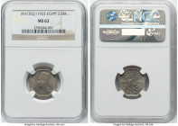 Faud I 3-Piece Lot of Certified Assorted Issues NGC, 1) 2-1/2 Milliemes AH 1352 (1933) - MS62, Royal mint, KM356 2) 2 Milliemes AH 1348 (1929)-BP - MS...