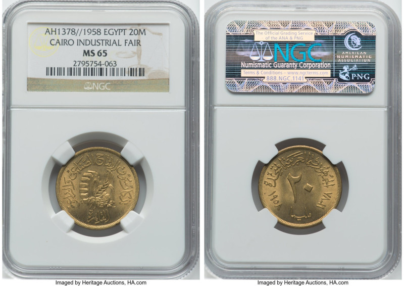 4-Piece Lot of Certified Assorted Issues NGC, 1) United Arab Republic 20 Milliem...