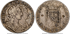 William & Mary 1/2 Crown 1689 VF Details (Reverse Damage) NGC, London mint, KM472.1, S-3434. First bust and shield, with pearls and no frosting. HID09...