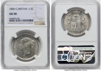 Victoria 1/2 Crown 1880 AU58 NGC, KM756, S-3889. HID09801242017 © 2023 Heritage Auctions | All Rights Reserved