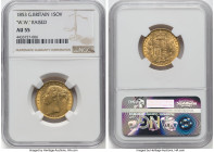 Victoria gold Sovereign 1853 AU55 NGC, KM736.1, S-3852C. W.W. raised on truncation. HID09801242017 © 2023 Heritage Auctions | All Rights Reserved