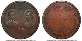 Victoria copper Specimen "Alexandra & Albert Wedding" Medal 1863 AU Details (Environmental Damage) PCGS, BHM-2767. 65mm. By J. Ottley. H•R•H THE PRINC...