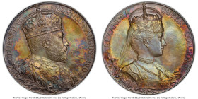 Edward VII silver Matte Specimen "Coronation" Medal 1902 SP64 PCGS, Eimer-1871a, BHM-3737. 55mm. EDWARD VII CROWNED 9. AUGUST 1902. Crowned bust of th...