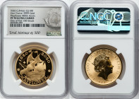 Elizabeth II gold Proof "Mayflower 400th Anniversary" 100 Pounds (1 oz) 2020 PR70 Ultra Cameo NGC, KM-Unl. Mintage: 500. One of First 100 Struck. HID0...