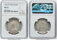 British India. Victoria Rupee 1862-(b) MS62 NGC, Bombay mint, KM473.1. Type A Bust, Type IV Reverse, 0/6. HID09801242017 © 2023 Heritage Auctions | Al...