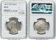British India. Victoria Rupee 1887-C MS62 NGC, Calcutta mint, KM492. Type C Bust, Type I Reverse, Incuse "C". HID09801242017 © 2023 Heritage Auctions ...