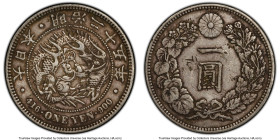Meiji Yen Year 25 (1892) XF Details (Chop Mark) PCGS, Osaka mint, KM-YA25.3, JNDA 01-10A. 3 Flames. HID09801242017 © 2023 Heritage Auctions | All Righ...