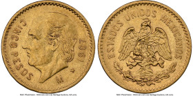 Estados Unidos gold 5 Pesos 1907/6 AU55 NGC, Mexico City mint, KM464 (overdate unlisted). Overdate weak but vaguely visible. HID09801242017 © 2023 Her...