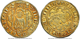 Gelderland. Willem I of Jülich gold Florin (1377-1402) AU50 NGC, Arnhem mint, Fr-43, Del-588. 3.39gm. WILH • DVX • G (shield) ЄLR • Z • COM • A Half-b...
