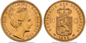Wilhelmina gold 10 Gulden 1898 MS63 NGC, Utrecht mint, KM124, Fr-348. HID09801242017 © 2023 Heritage Auctions | All Rights Reserved