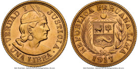 Republic gold Libra 1917 MS63 NGC, Lima mint, KM207, Fr-73. HID09801242017 © 2023 Heritage Auctions | All Rights Reserved