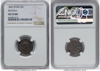 Isabel II 2 Maravedis 1842 AU55 Brown NGC, Segovia mint, KM532.4. HID09801242017 © 2023 Heritage Auctions | All Rights Reserved