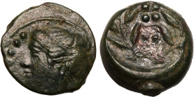 Ancient Greece: Sicily, Himera circa 415-409 BC Bronze Hemilitron Very Fine