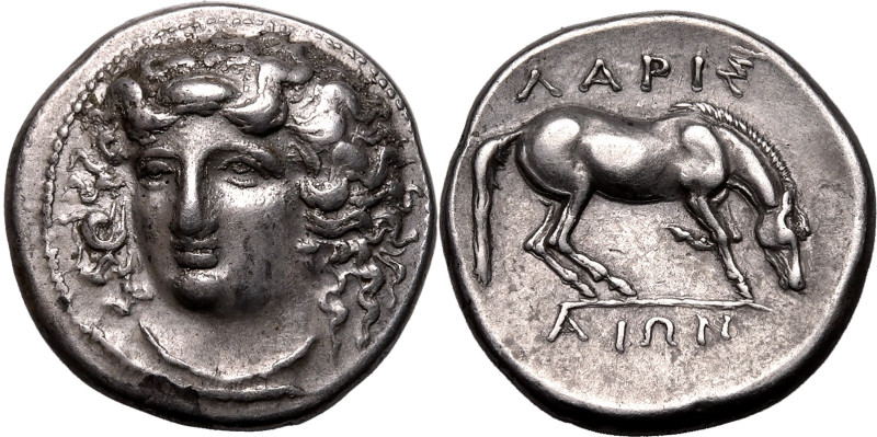 ANCIENT GREECE. THESSALY, LARISSA. 
Silver drachm, circa 356-320 BC. 
Obv: hea...