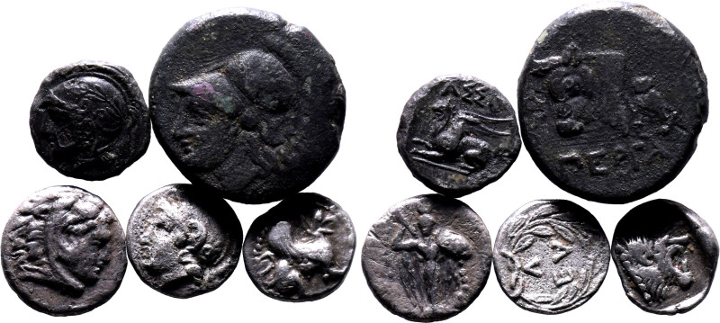 ANCIENT GREECE. Various Rulers/Cities. 
Silver/Bronze 5 x ar/ae denominations, ...