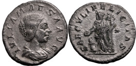 Roman Empire Julia Maesa (grandmother of Elagabalus) AD 218-222 Silver Denarius About Good Very Fine