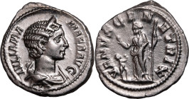 Roman Empire Julia Mamaea (mother of Severus Alexander) AD 222-235 Silver Denarius Extremely Fine; evidence of die wear to rev., boasting lustrous, br...