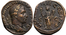 Roman Empire Philip I AD 247 Bronze Sestertius Good Extremely Fine; a wonderful bronze, exhibiting great detail and an attractive brown patina