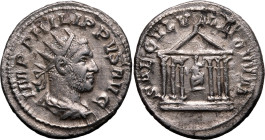 Roman Empire Philip I AD 248 Silver Antoninianus About Good Very Fine