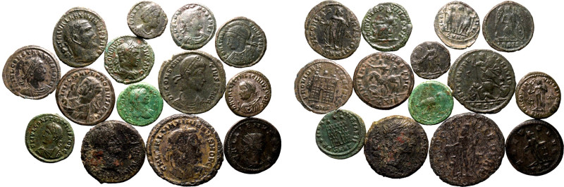 ROMAN EMPIRE. Various Emperors. 
Billon/Bronze 14 x bi/ae denominations, 3rd-4t...