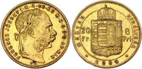 Hungary 20 Francs / 8 Forint 1888 KB