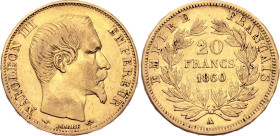 France 20 Francs 1860 A