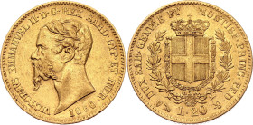 Italian States Sardinia 20 Lire 1860 P