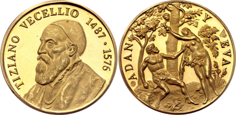 Italy Gold Medal "Tiziano Vecellio - Adan y Eva" 1978

Gold 6.28 g., 28 mm., P...