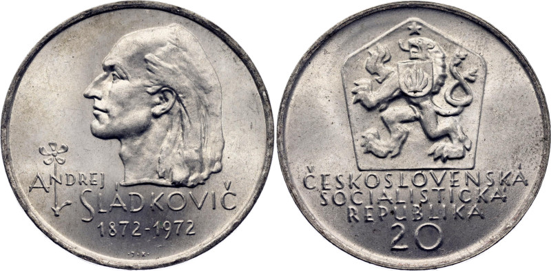 Czechoslovakia 20 Korun 1972

KM# 76, N# 12631; Silver; Centennial - Death of ...