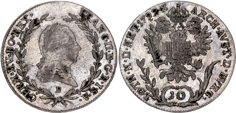 Austria 10 Kreuzer 1792 B

KM# 2130, N# 33680; Silver; Franz II; XF