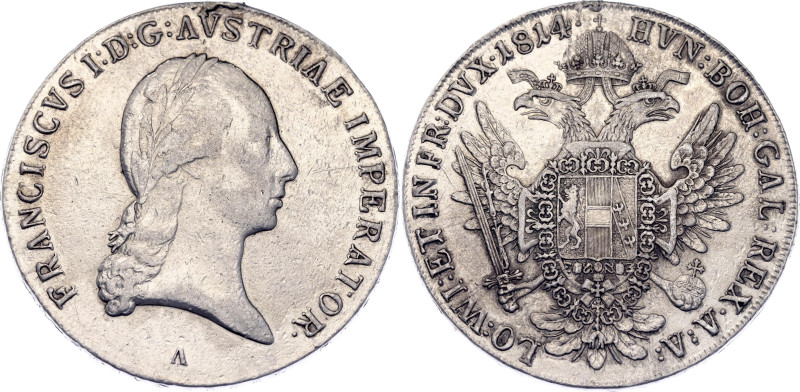 Austria 1 Taler 1814 A

KM# 2161, N# 33432; Silver; Francis I; XF-, unmounted