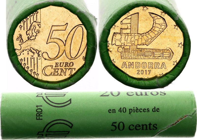 Andorra 40 x 50 Cents 2017 Mint Roll

KM# 525, N# 68393; Copper-Aluminium; Nev...