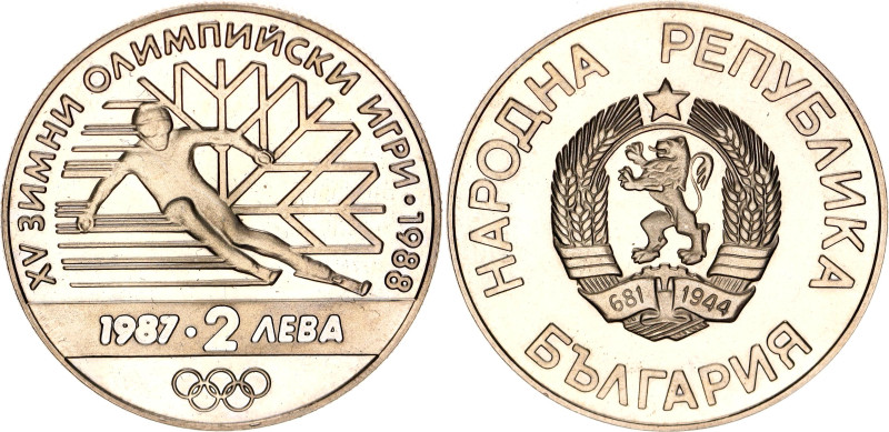 Bulgaria 2 Leva 1987

KM# 159, N# 20513; Copper-Nickel., Proof; Winter Olympic...