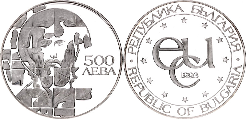 Bulgaria 500 Leva 1993

KM# 206, N# 54997; Silver., Proof; European Community ...