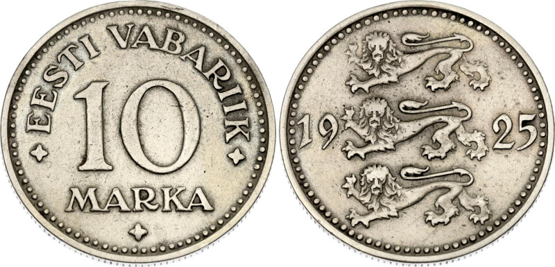 Estonia 10 Marka 1925

KM# 4, N# 11974; XF