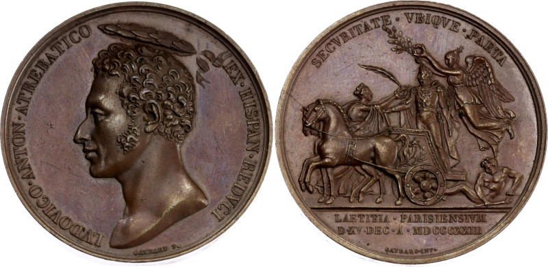 France Bronze Medal "Louis Antoine - Duc de Angoulême" 1823 MDCCCXXIII

Bronze...