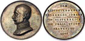 German States Frankfurt Silver Medal "Regent Archduke Johann of Austria" 1849