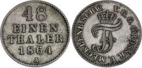 German States Mecklenburg-Schwerin 1/48 Taler 1864 A