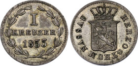 German States Nassau 1 Kreuzer 1833