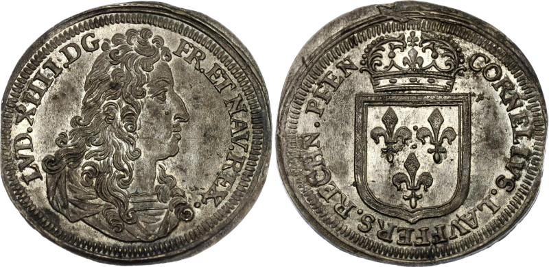 German States Nurnberg Brass Token "Louis XIV - Cornelius Lauffer" 1680 - 1690 (...