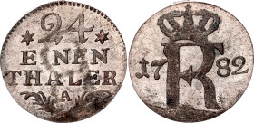 German States Prussia 1/24 Taler 1782 A Clash Marks Error